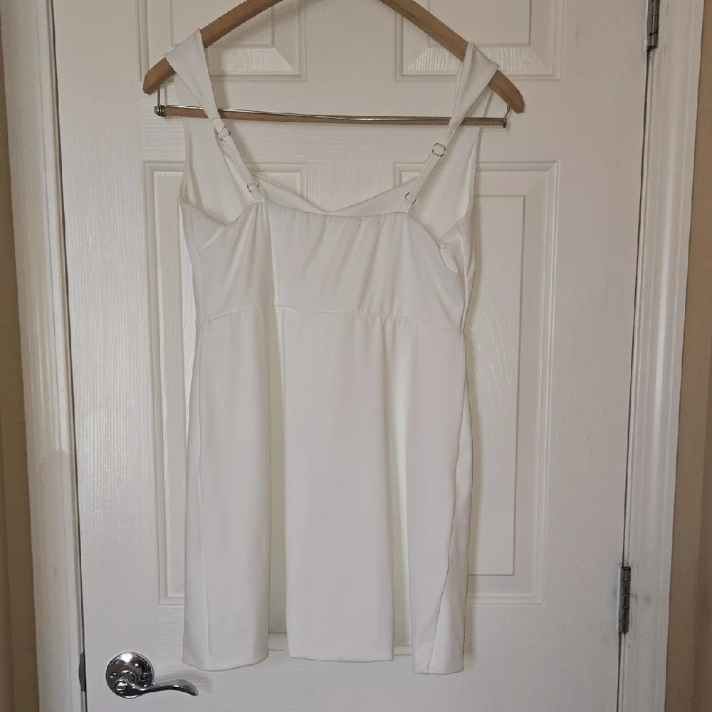 Elevated Sheath Mini DRESS or TOP Wide V-neck FLATTER FLIRTY SUMMER STAPLE Lg-2X - Picture 6 of 10